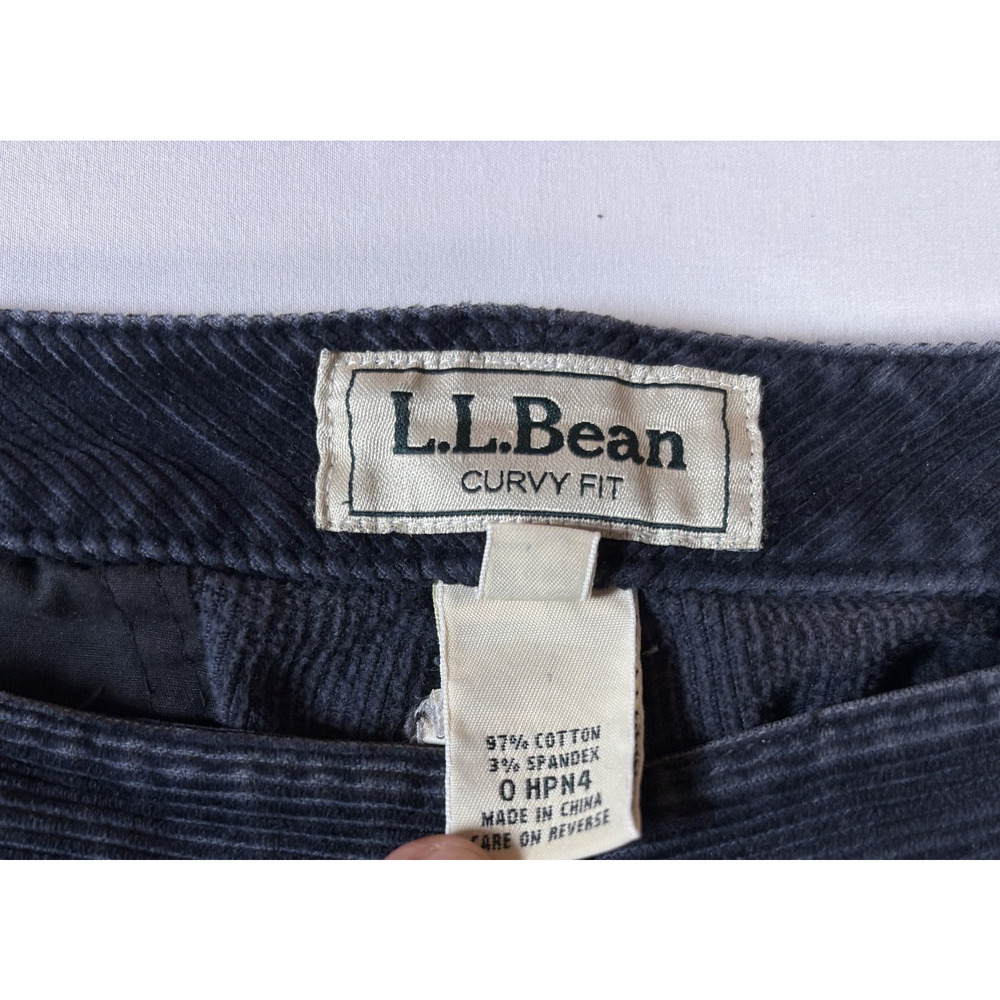 Vintage 90s LL Bean Corduroy Pants Curvy Fit Womens Pants Navy Blue Size 12 - Picture 4 of 16
